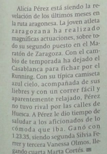 el periodico media huesca sobre Alicia y fem